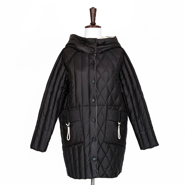2021 Women's Down Coat Fashion Grain Design Winter Clothing Hoodie Simple Apparel Leisure Wear Jacket